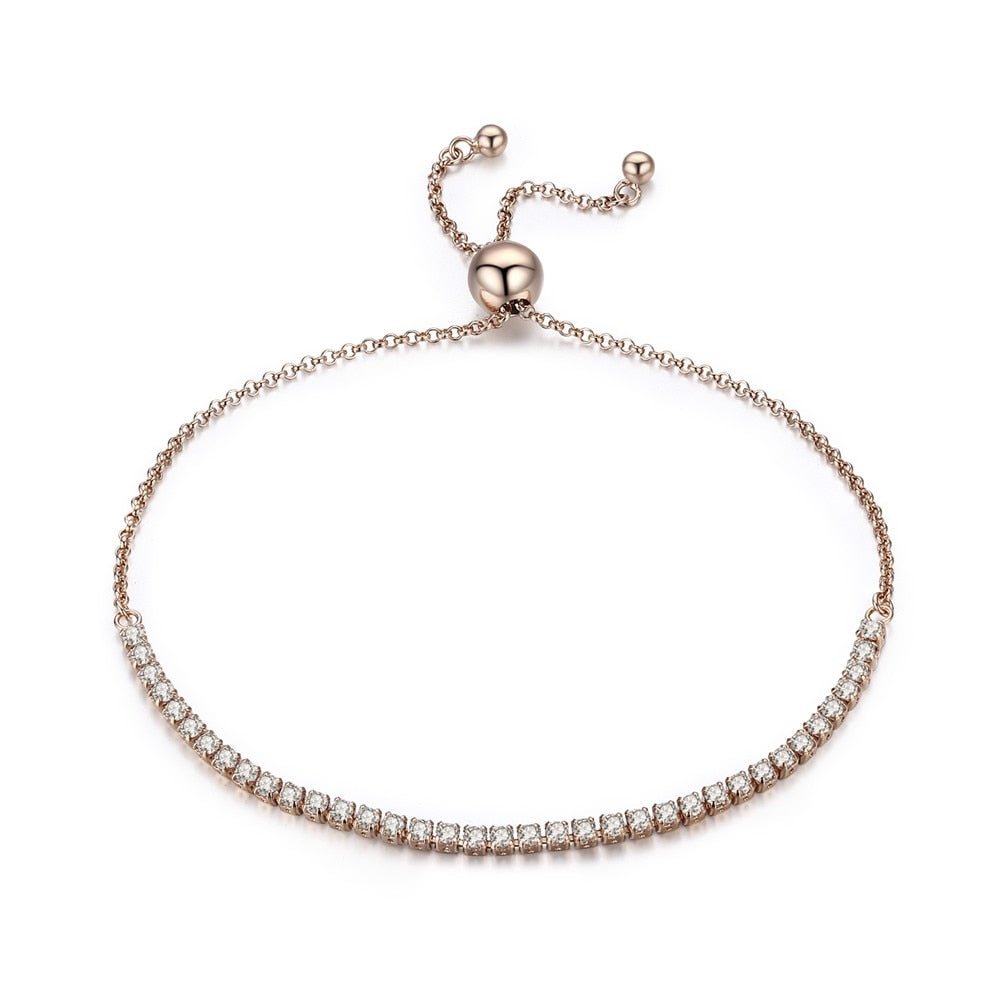 Pulsera Regulable Trendy con Circonitas en Plata