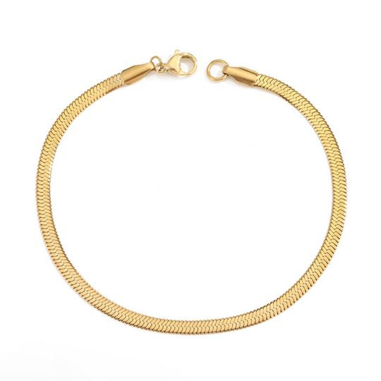 Pulsera Serpiente Chapada en Oro de 18K