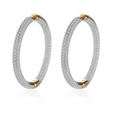 Pendientes de Aro con Incrustaciones Chapados en Oro de 18K