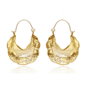 Pendientes Hoja Chapados en Oro de 18K