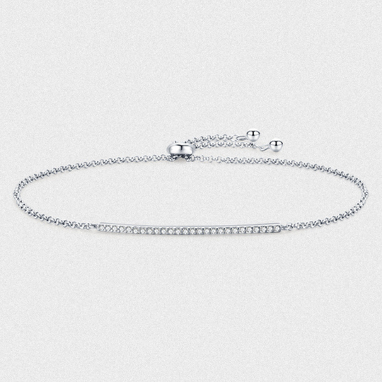 Pulsera de Circonita Cúbica Ajustable de Plata